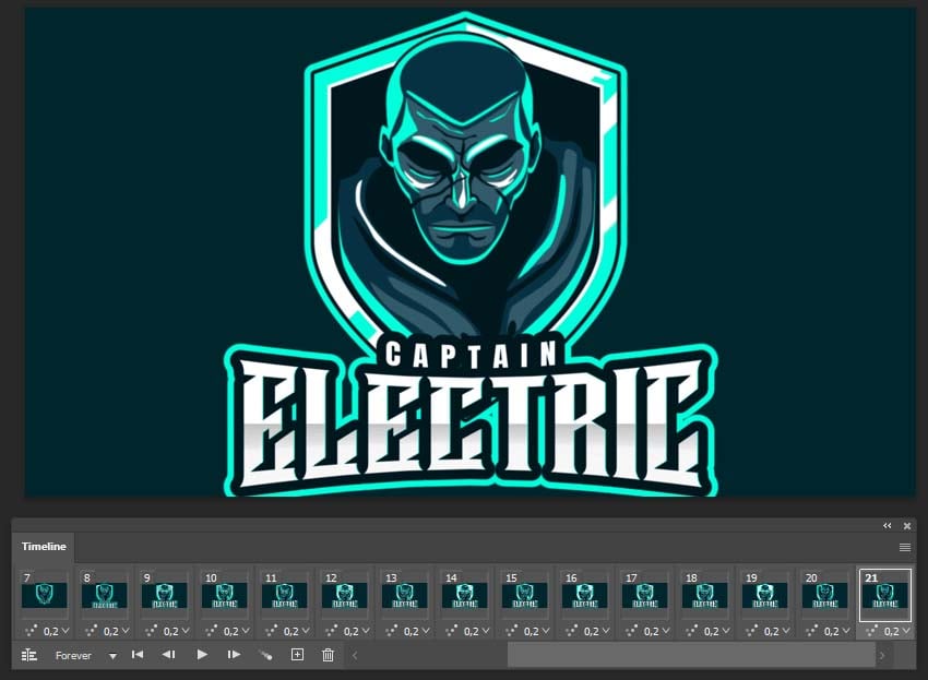 How to crop a layer in Photoshop for a GIF: Opening the timeline.